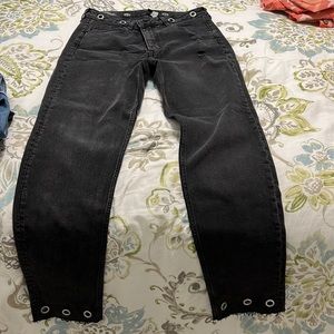 Black grommet jeans